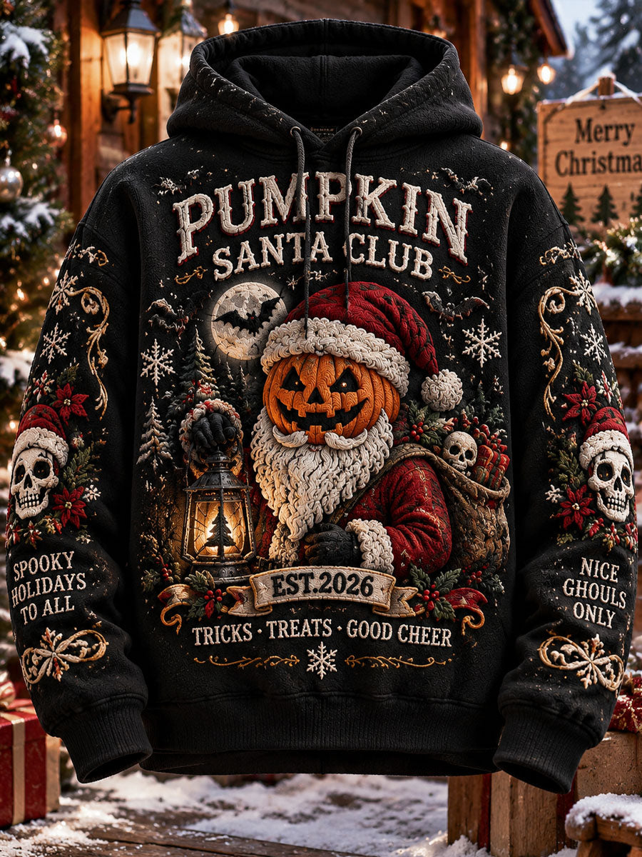 Men's Pumpkin Santa Claus Club Print Sweatshirt