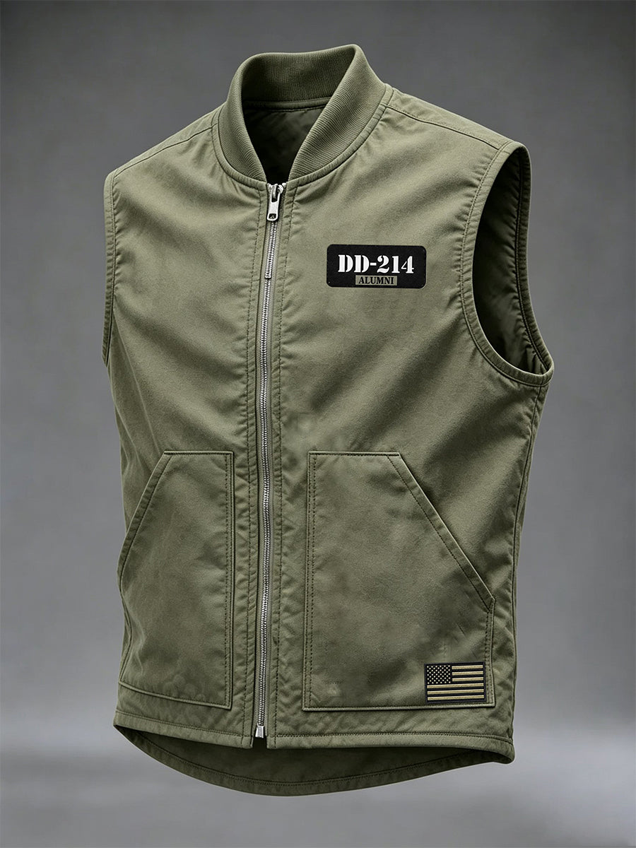 Men's Casual Veterans Day Print Vest