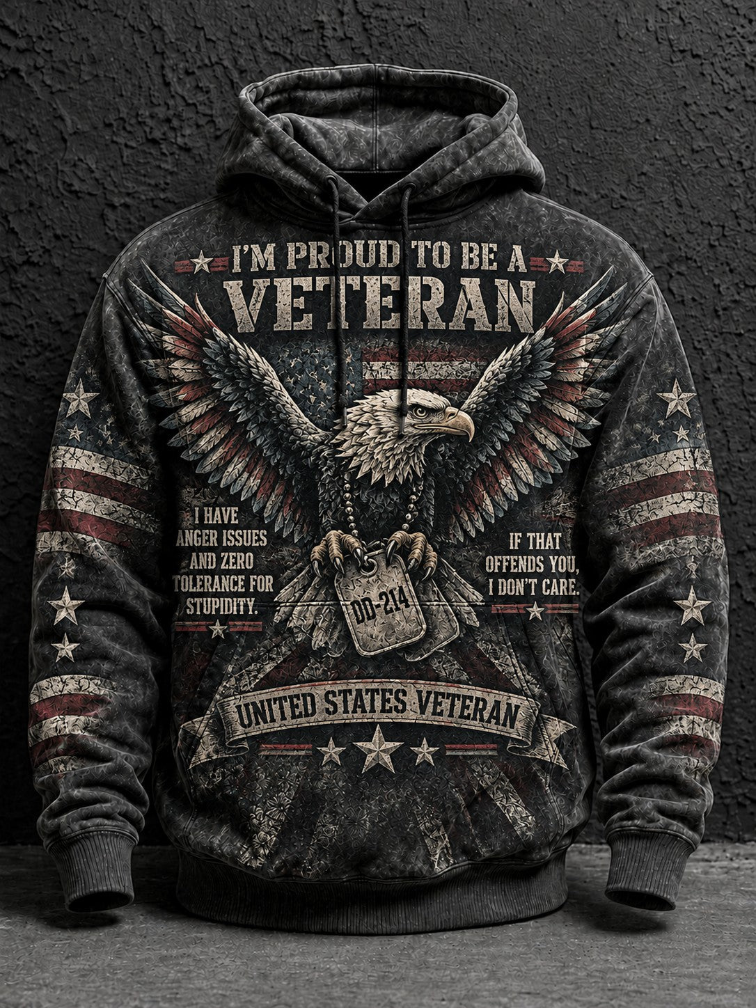 Men's Veterans Day Printed Hoodie