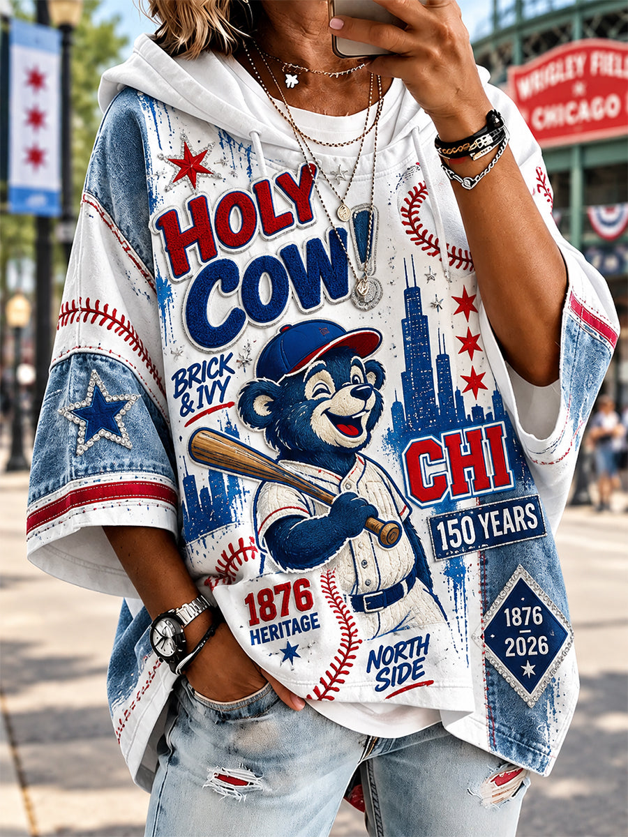 Women’S Chicago Cubs Short-Sleeve Hoodie