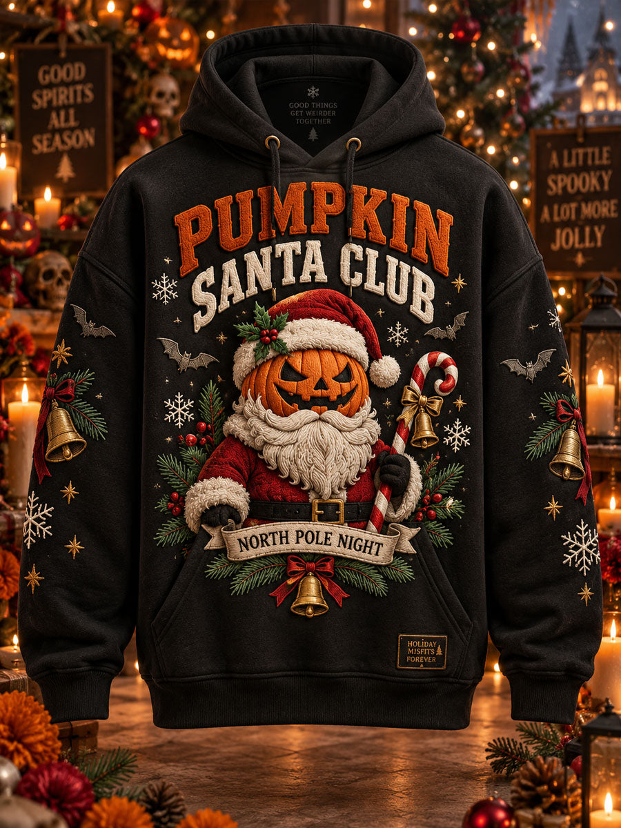 Men's Pumpkin Santa Claus Club Print Sweatshirt