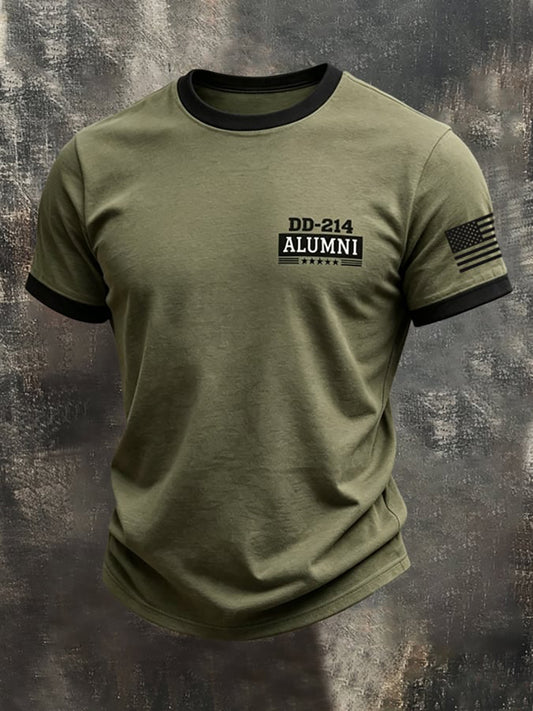 Men's Casual Veterans Day Print T-shirt