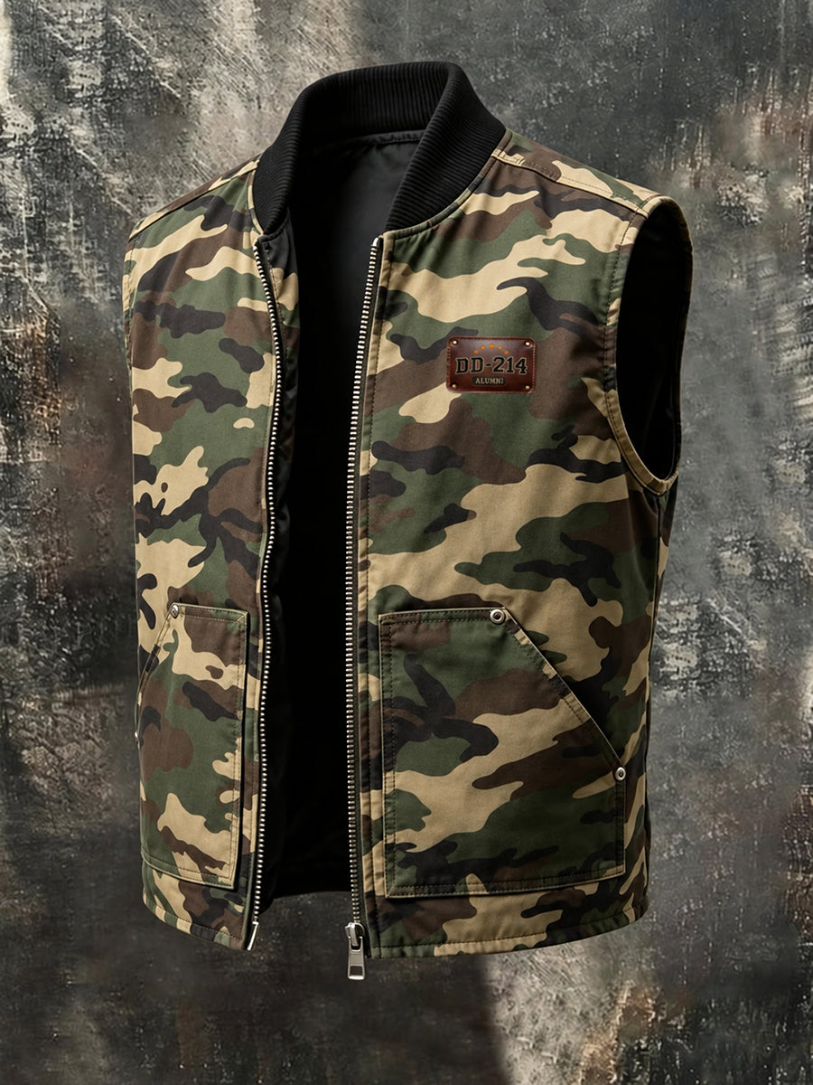 Men's Casual Veterans Day Print Vest