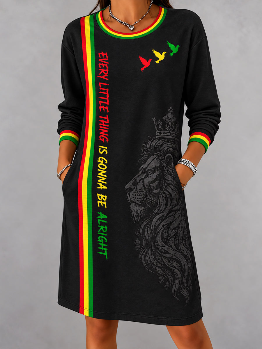 Women's EVERY LITTLE THING IS GONNA BE ALRIGHT Art Printed Long Skirt