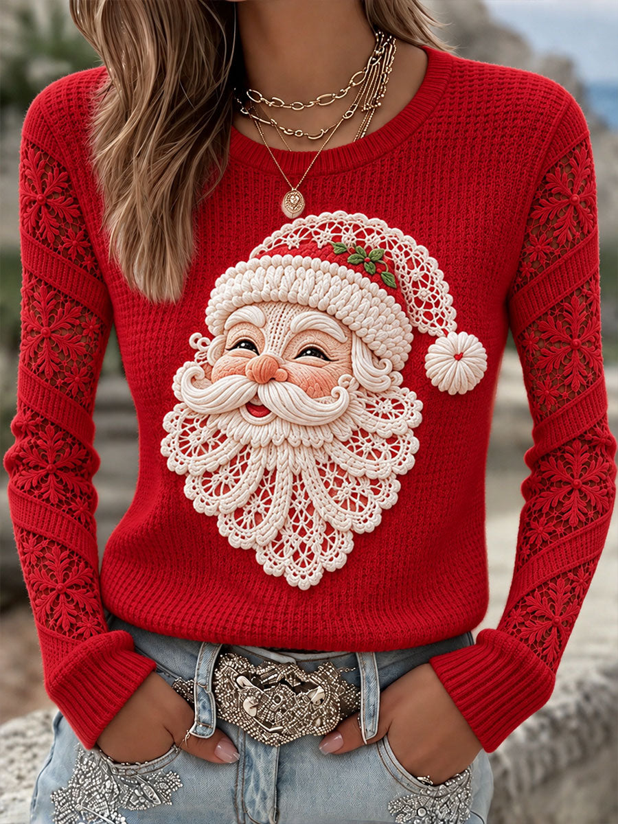 Women's Santa Waffle-Knit Tops