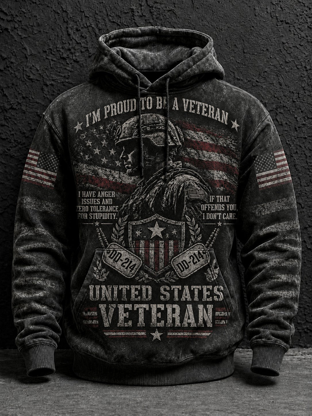 Men's Veterans Day Printed Hoodie