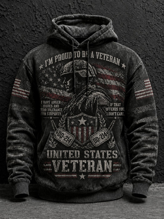 Men's Veterans Day Printed Hoodie