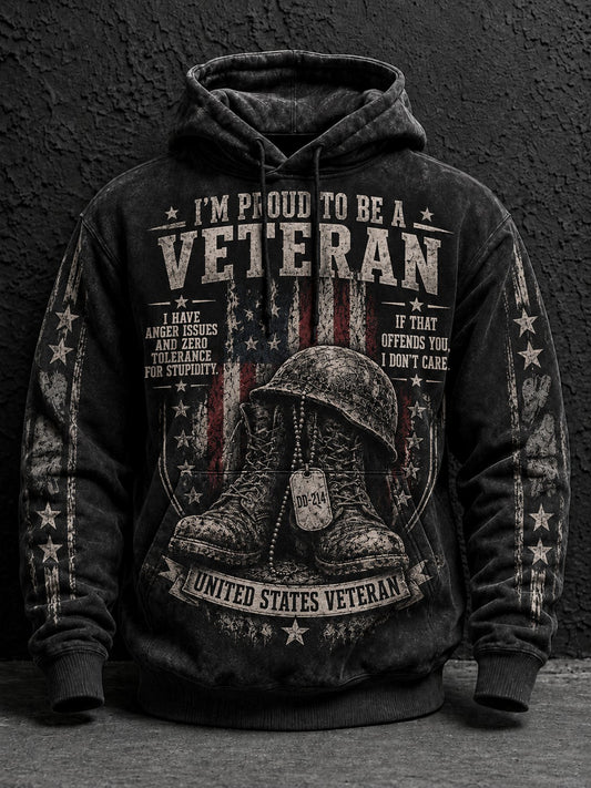 Men's Veterans Day Printed Hoodie