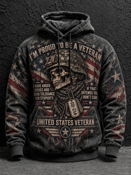 Men's Veterans Day Printed Hoodie